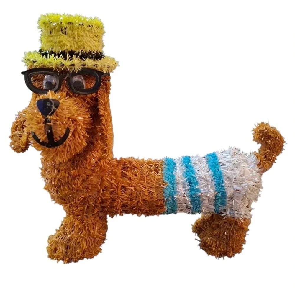 Summertime‎ Dachshund Wiener Dog Swimsuit Hat Glasses Tinsel Party Decor 10